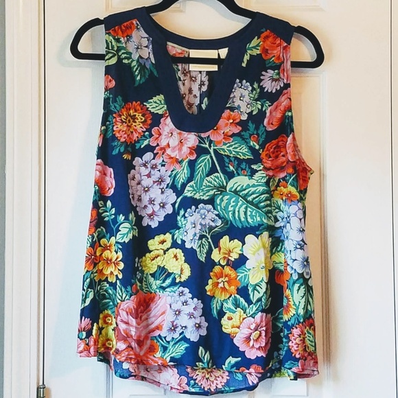 Anthropologie Tops - Maeve Melange Sleeveless Top Anthropologie FLORAL